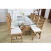 1.8m Reclaimed Teak Root Rectangular Block Dining Table with 8 Santos Chairs - 9